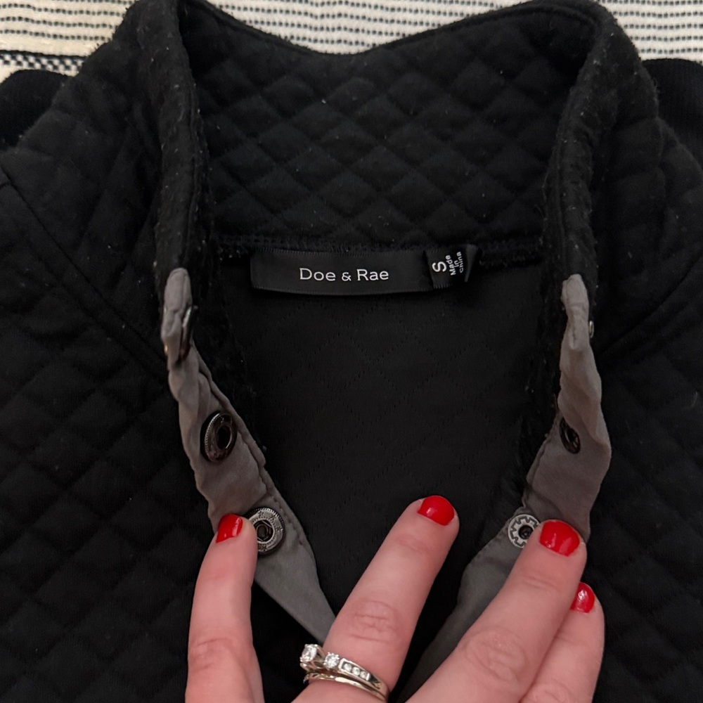 Doe & Rae Black Quilted Button-Up - Picture 2 of 5